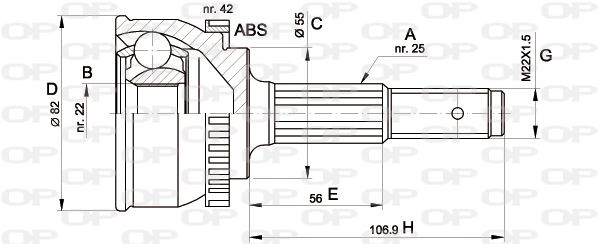 OPEN PARTS Šarnīru komplekts, Piedziņas vārpsta CVJ5288.10